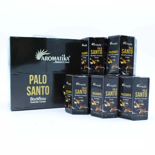 Pack of 10 Masala Backflow Incense - Palo Santo by Ninja Aromatherapy incense cones for aromatherapy.