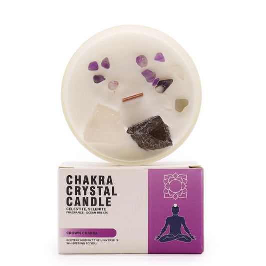 Throat Chakra Crystal Candle – Sodalite, 17hr Burn