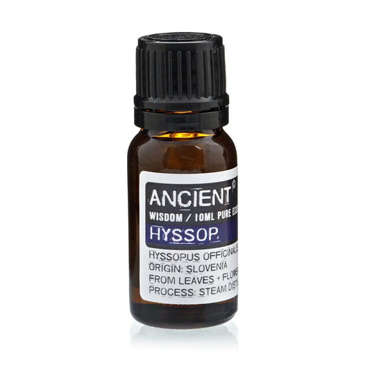 Hyssop Essential Oil 10ml Amber Glass Bottle with Built-In Drop Reducer – Respiratory and Digestive Relief
