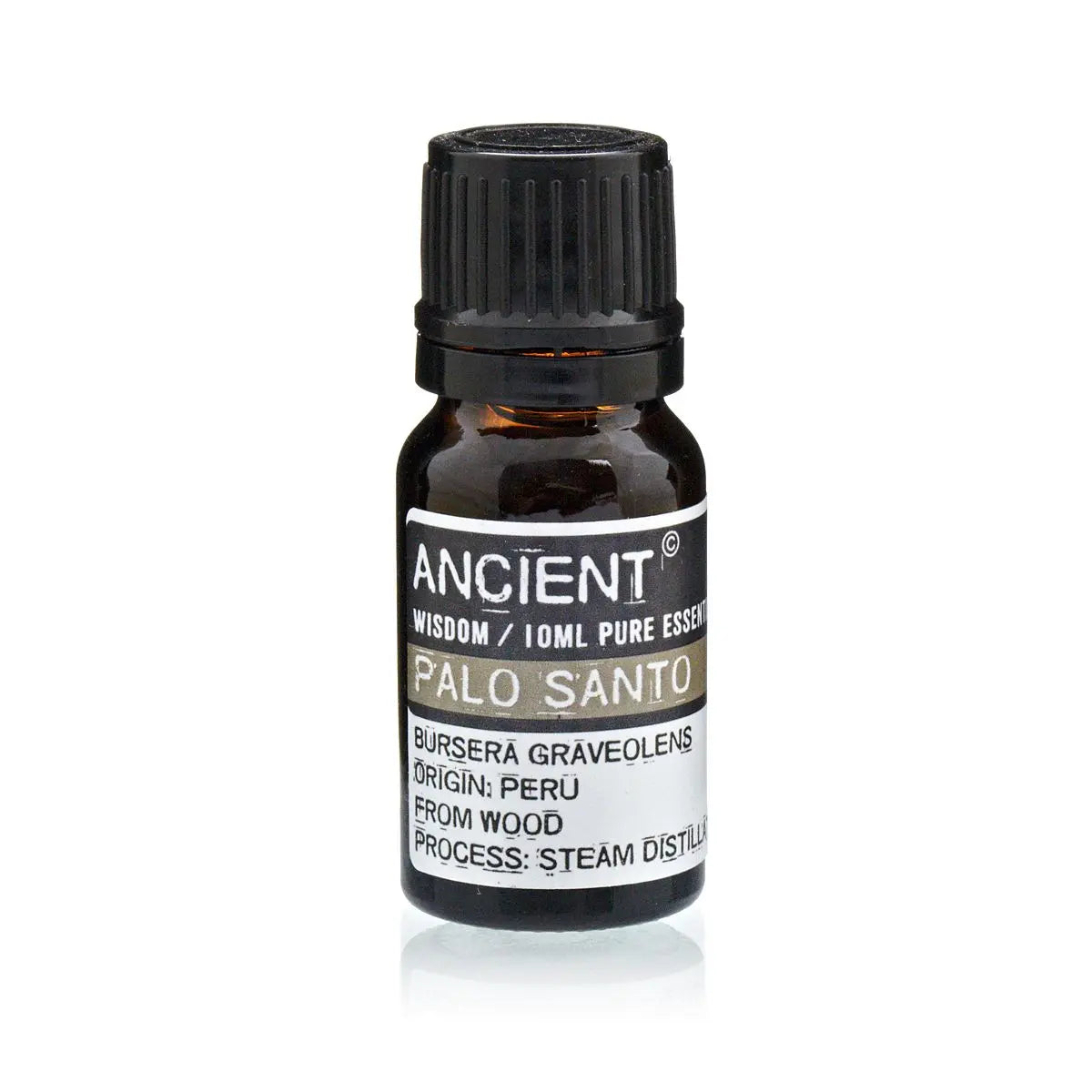 Palo Santo Essential Oil 10ml Amber Glass Bottle with Built-In Drop Reducer – Purifying and Calming