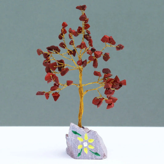 Red Jasper - 80 Stone gemstone tree handmade in India for home decor and healing.