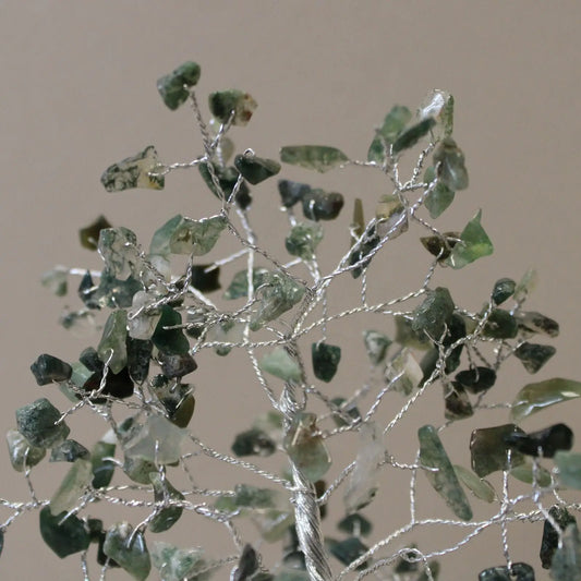Gemstone Tree with Organite Base - 160 Stone - Moss Agate Ninja Aromatherapy