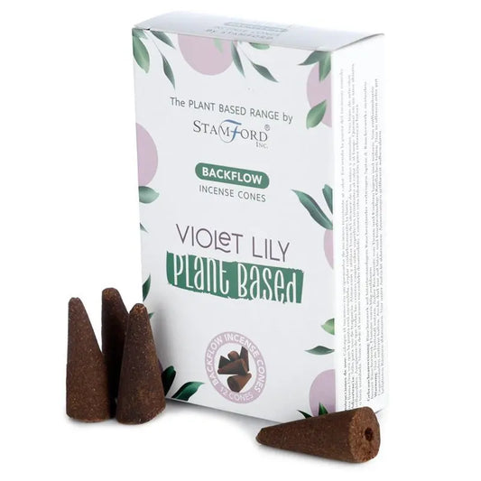 Plant Based Backflow Incense Cones - Violet Lilly by Ninja Aromatherapy incense cones for aromatherapy.