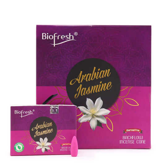 Biofresh Backflow Incense Cones - Arabian Jasmine by Ninja Aromatherapy incense cones for aromatherapy.