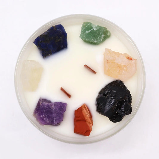 Large Chakra Crystal Candles - Seven Charkra Ninja Aromatherapy