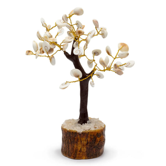 Lrg Gomati Chakra Circle Stone Tree - (60 stones) gemstone tree handmade in India for home decor and healing.