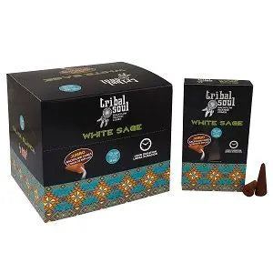Tribal Soul Backflow Incense Cones - White Sage by Ninja Aromatherapy incense cones for aromatherapy.