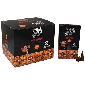 Tribal Soul Backflow Incense Cones - Myrrh by Ninja Aromatherapy incense cones for aromatherapy.