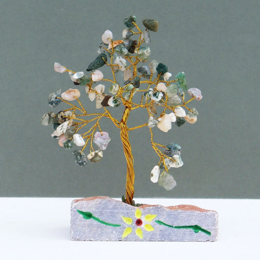 Tree Agate - 80 Stone gemstone tree handmade in India for home decor and healing.