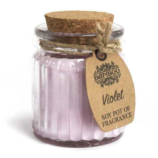 Violet Soy Pot of Fragrance Candles Soy Pot of Fragrance Candle from China with essential oils soy wax candle