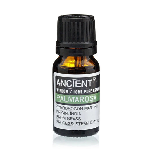 Palmarosa Essential Oil 10ml Amber Glass Bottle with Built-In Drop Reducer – Skin Care and Emotional Balance