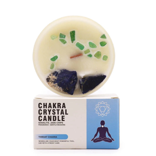 Solar Plexus Chakra Crystal Candle – Amethyst, 17hr Burn