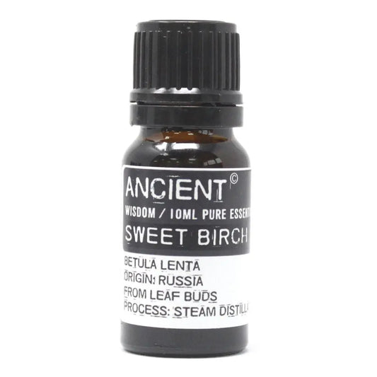 Sweet Birch Essential Oil 10ml Amber Glass Bottle with Built-In Drop Reducer – Natural Pain Relief and Skin Care