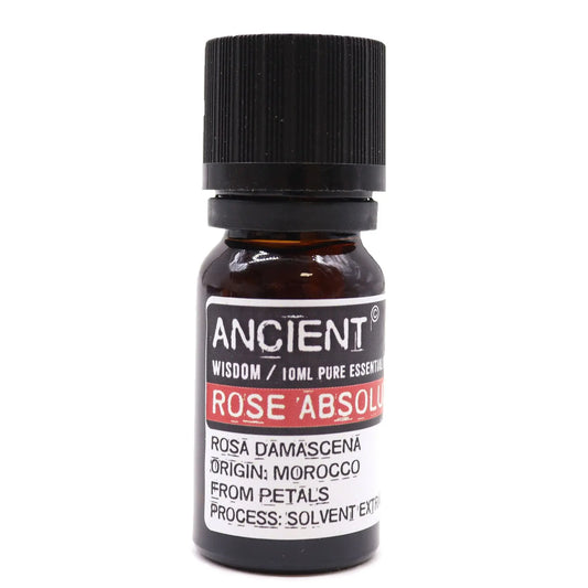 Rose Absolute Essential Oil 10ml Amber Glass Bottle with Built-In Drop Reducer – Skincare and Emotional Balance