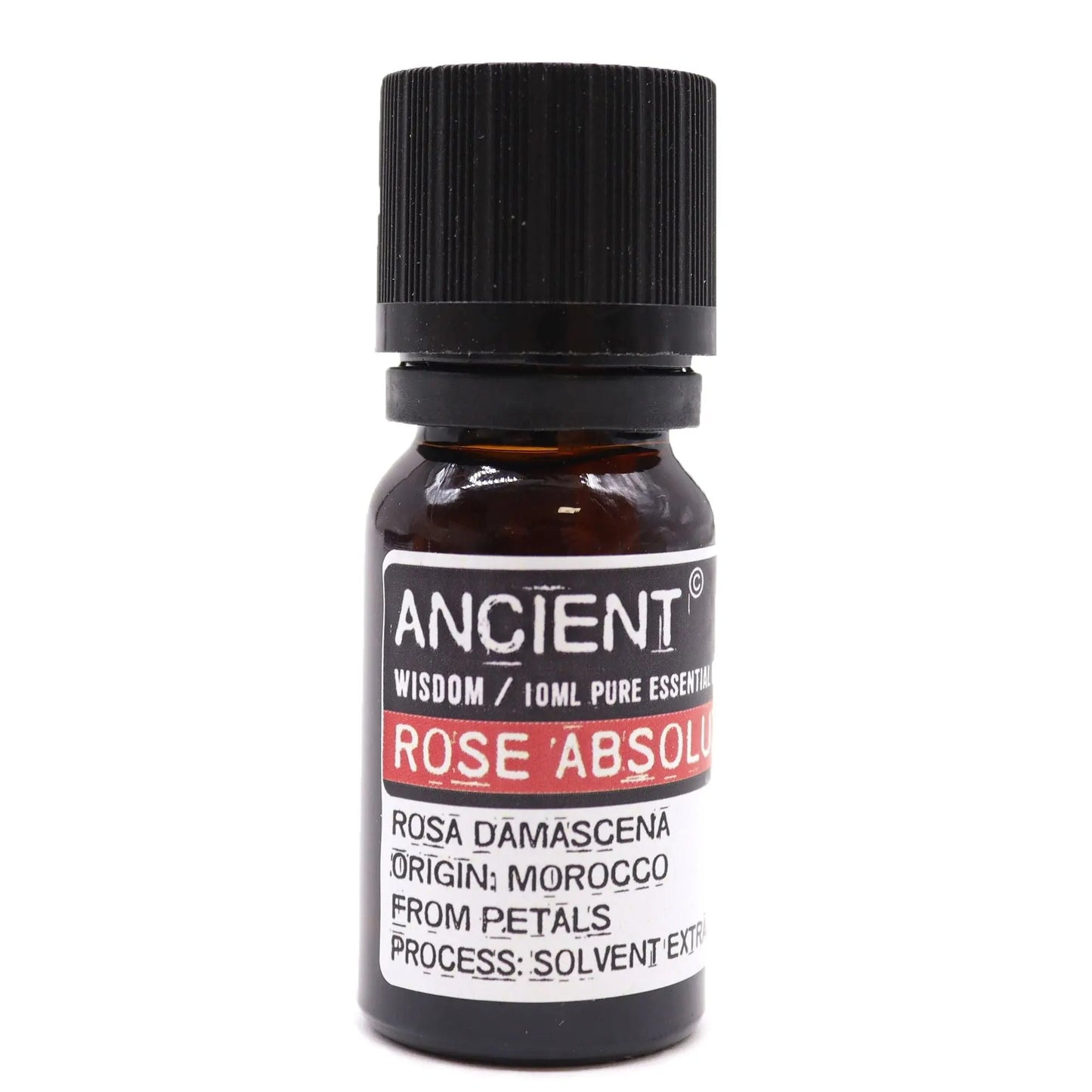 Rose Absolute Essential Oil 10ml Amber Glass Bottle with Built-In Drop Reducer – Skincare and Emotional Balance