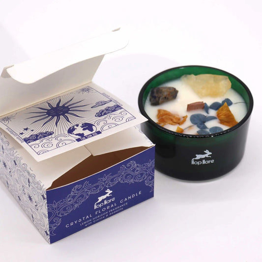 Hop Hare Crystal Magic Flower Candle - The Sun Ninja Aromatherapy