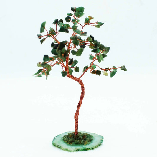 Lrg Gemstone Tree - Green Aventurine on Green Agate Base (100 stones) Ninja Aromatherapy