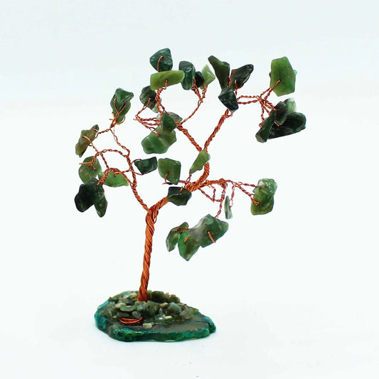 Gemstone Tree - Green Aventurine on Green Agate Base (35 stones) Ninja Aromatherapy