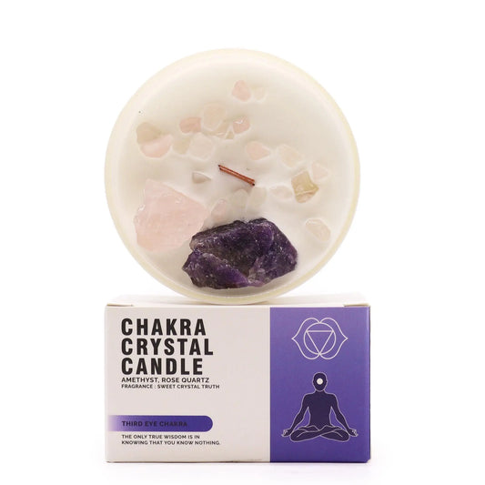 Heart Chakra Crystal Candle – Rose Quartz, 17hr Burn