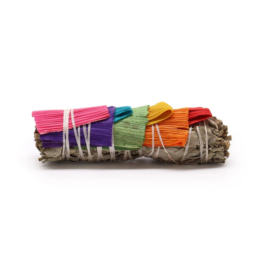 Smudge Stick - White Sage and 7 Corn Leaves - Smudge Sticks - individually wrapped high quality product