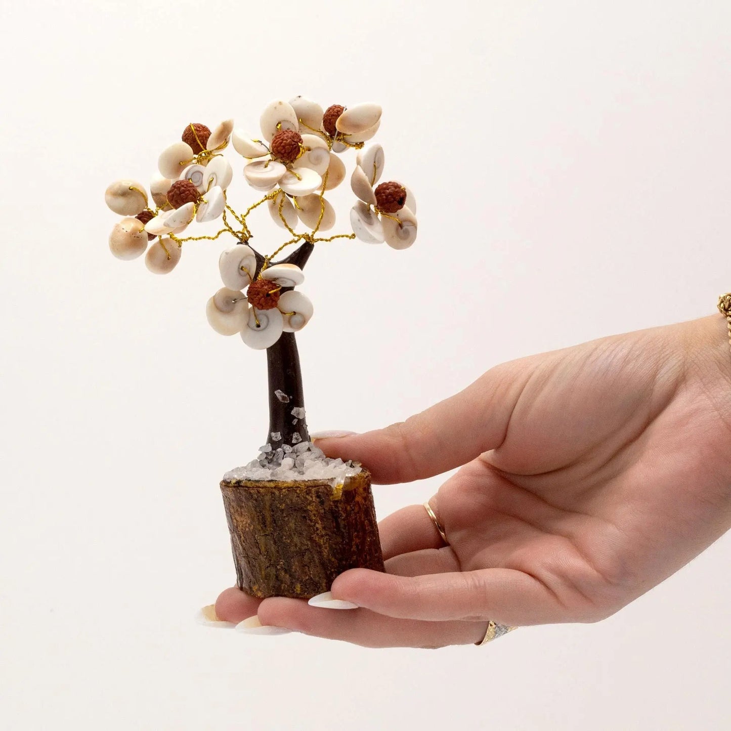 Med Gomati Chakra Circle Stone Tree with Rudraksha - (45 stones) Ninja Aromatherapy