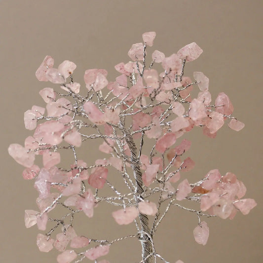 Gemstone Tree with Organite Base - 160 Stone - Rose Quartz Ninja Aromatherapy