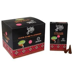 Tribal Soul Backflow Incense Cones - White Sage + Lavender by Ninja Aromatherapy incense cones for aromatherapy.