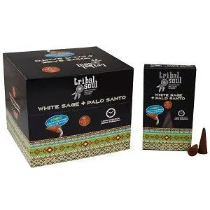 Tribal Soul Backflow Incense Cones - White Sage + Palo Santo by Ninja Aromatherapy incense cones for aromatherapy.