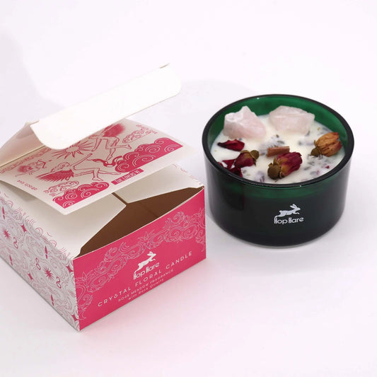 Hop Hare Crystal Magic Flower Candle - The Lovers Ninja Aromatherapy