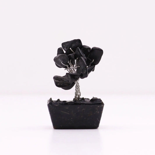Mini Gemstone Tree On Orgonite Base - Black Agate (15 stones) Ninja Aromatherapy