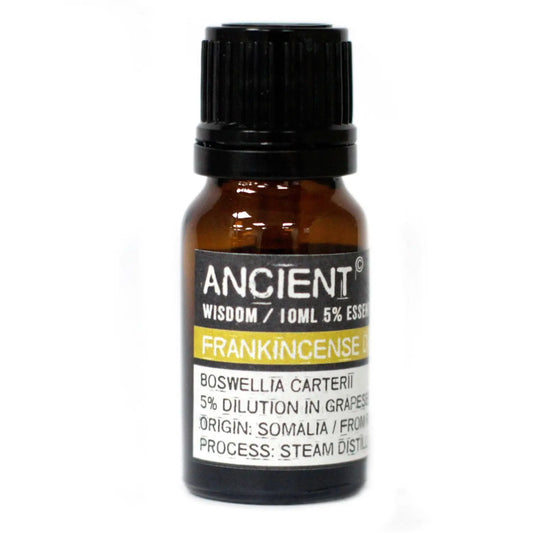 Frankincense Dilute Essential Oil 10ml Amber Glass Bottle with Built-In Drop Reducer – Calming, Healing and Aromatherapy