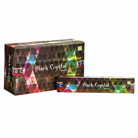 Nag Champa Satya Black Crystal Incense - 15gram incense sticks for meditation and aromatherapy