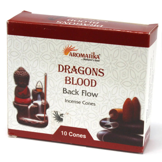 Aromatica Backflow Incense Cones - Dragons Blood by Ninja Aromatherapy incense cones for aromatherapy.