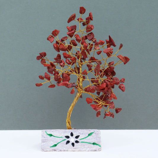 Red Jasper - 160 Stone gemstone tree handmade in India for home decor and healing.
