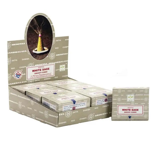 Nag Champa White Sage Dhoop Cones incense sticks for meditation and aromatherapy