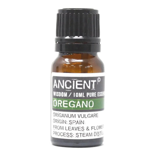 Oregano Essential Oil 10ml Amber Glass Bottle with Built-In Drop Reducer – Potent Antimicrobial and Aromatherapy Use