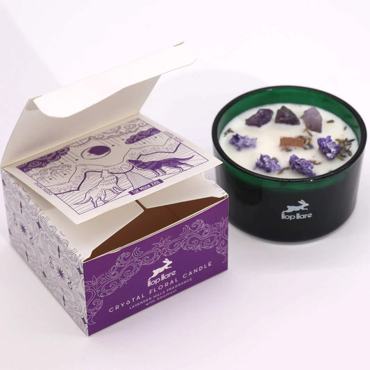 Hop Hare Crystal Magic Flower Candle - The Moon Ninja Aromatherapy