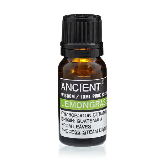 Lemongrass Essential Oil 10ml Amber Glass Bottle with Built-In Drop Reducer – Energizing and Purifying Aromatherapy