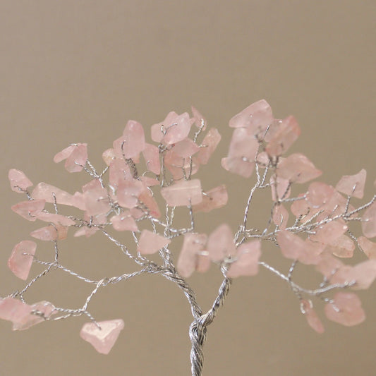 Gemstone Tree with Organite Base - 80 Stone - Rose Quartz Ninja Aromatherapy