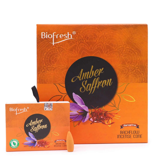 Biofresh Backflow Incense Cones - Amber Safron by Ninja Aromatherapy incense cones for aromatherapy.