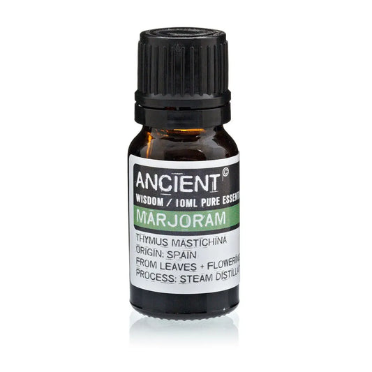 Marjoram Spanish Essential Oil 10ml Amber Glass Bottle with Built-In Drop Reducer – Respiratory and Stress Relief