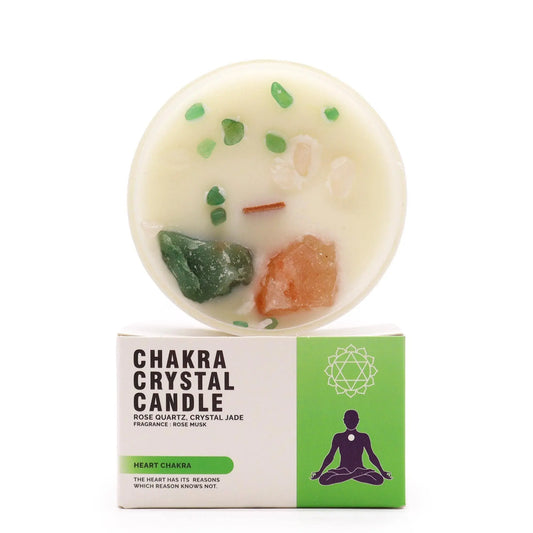 Sacral Chakra Crystal Candle with Tiger Eye – 17hr Burn