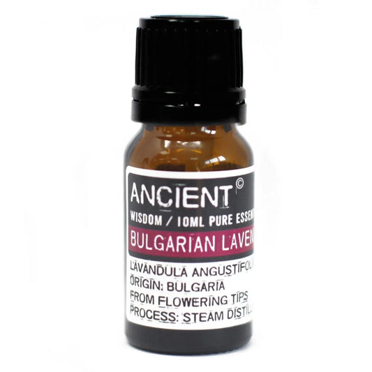 Bulgarian Lavender Essential Oil 10ml Amber Glass Bottle with Built-In Drop Reducer – Calming and Aromatherapy