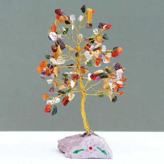 Multi-gem - 160 Stone gemstone tree handmade in India for home decor and healing.