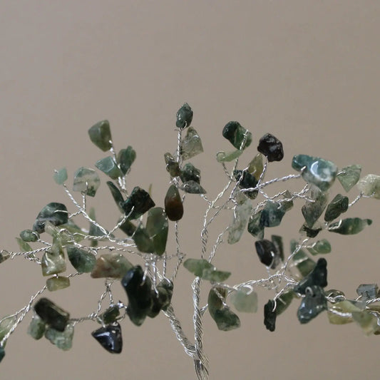 Gemstone Tree with Organite Base - 80 Stone - Moss Agate Ninja Aromatherapy