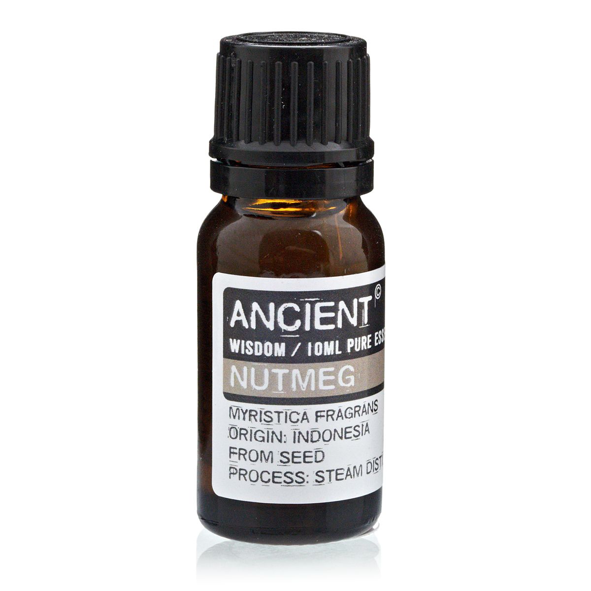 Nutmeg Essential Oil 10ml Amber Glass Bottle with Built-In Drop Reducer – Warming, Digestive and Pain Relief