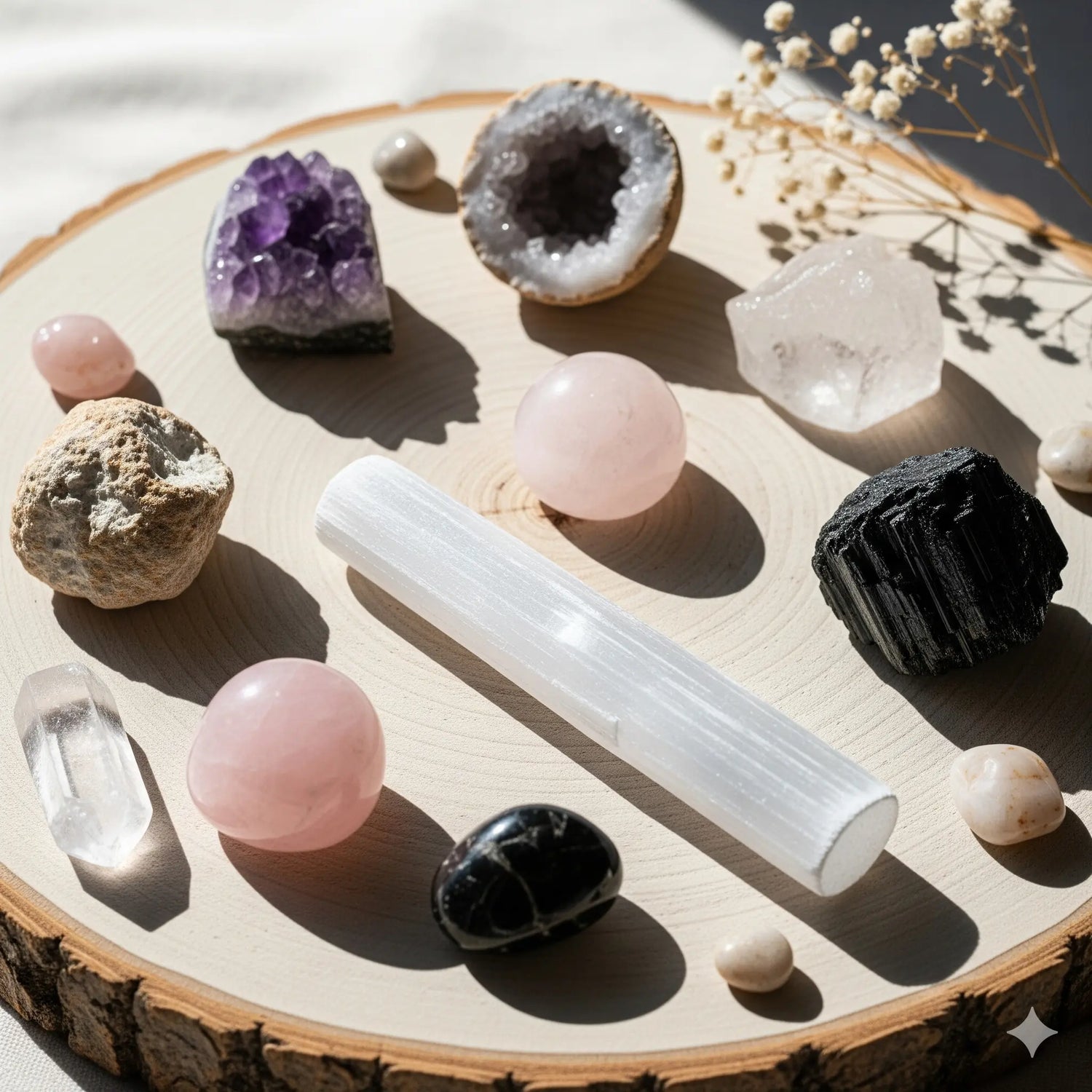 Natural healing crystals and gemstones for energy cleansing and spiritual wellness