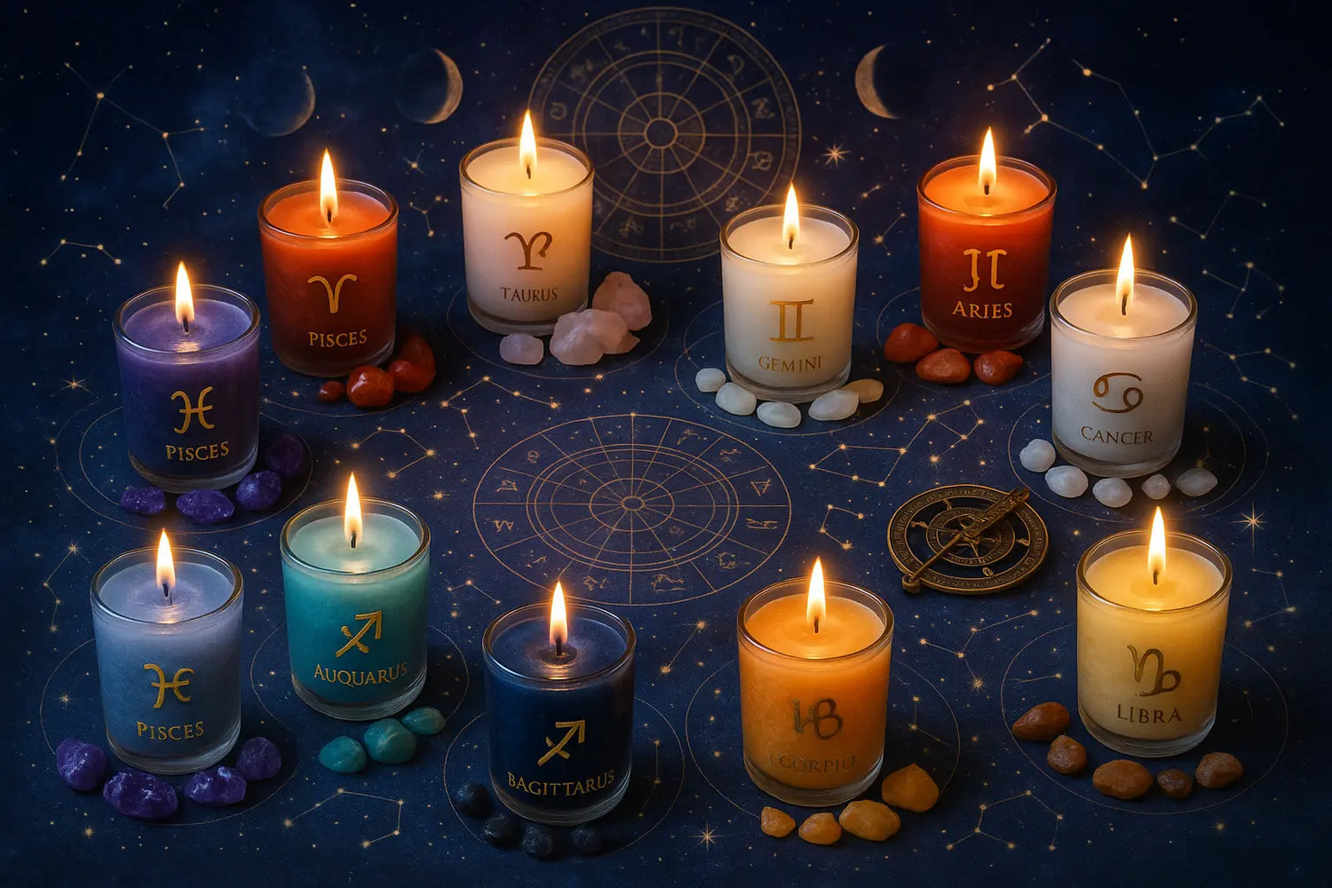 Zodiac Crystal Candles - Ninja Aromatherapy