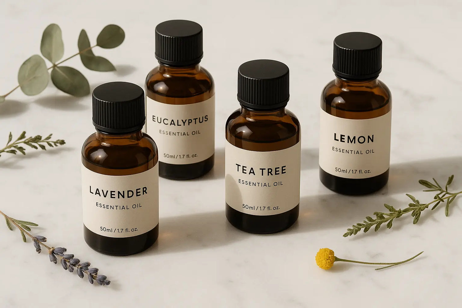50ml essential oil bottles collection for regular aromatherapy use