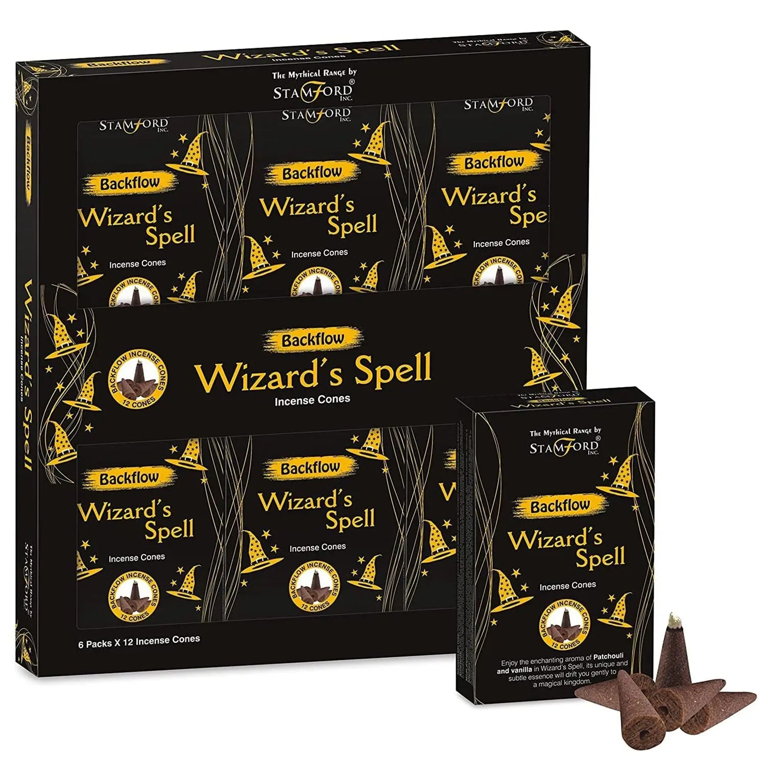 Mythical Backflow Cones - Wizard Spell by Ninja Aromatherapy incense cones for aromatherapy.